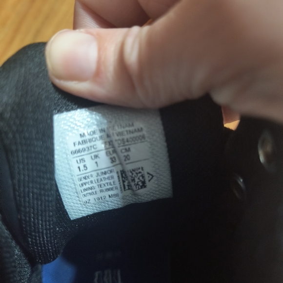 Converse All Star high top Velcro strap shoes, size children's 1.5 - Picture 8 of 12